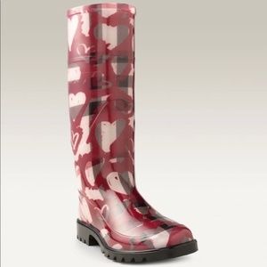 Lightly Worn | Limited Edition Authentic Burberry "Heart Check" Rain Boots